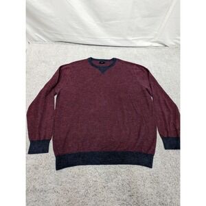 Factory‎ J Crew Tight Knit Sweater Blue & Red Stripe Mens XXL Retro Y2K Preppy